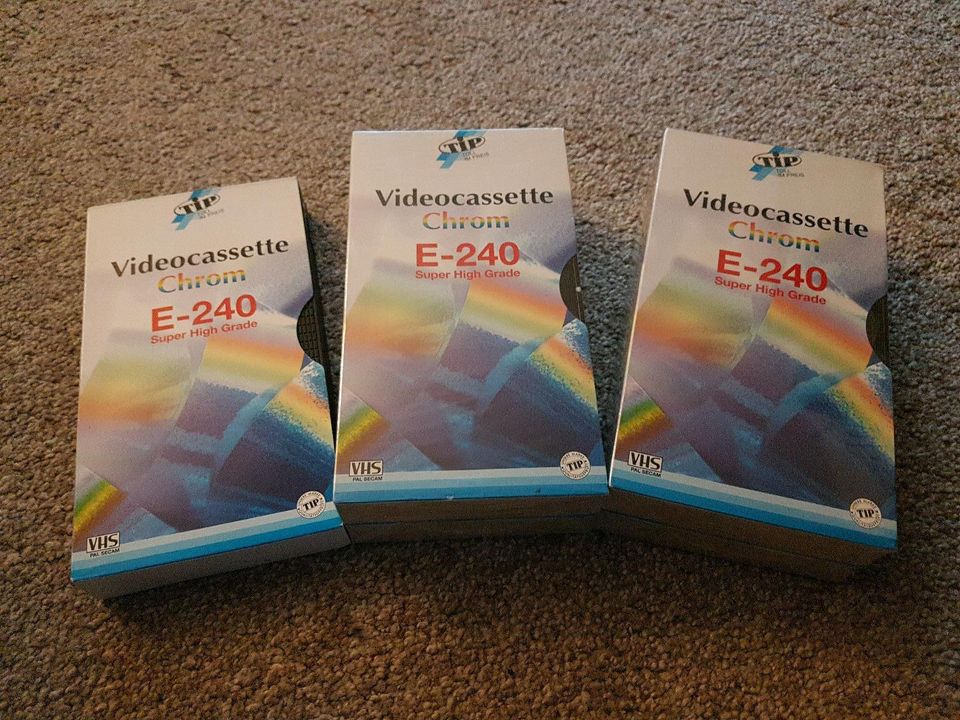 VHS Videokassetten NEU OVP unbespielt,  bespielbar 5 Stück in Glinde