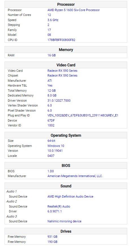 Gaming-PC Windows 10, Radeon RX590, AMD Ryzen 5 1600 Six-Core in Würzburg