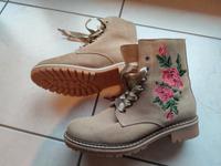 neu Tamaris Wildleder Stiefel Boots Gr38 Stickerei grau gefüttert Rheinland-Pfalz - Wörrstadt Vorschau