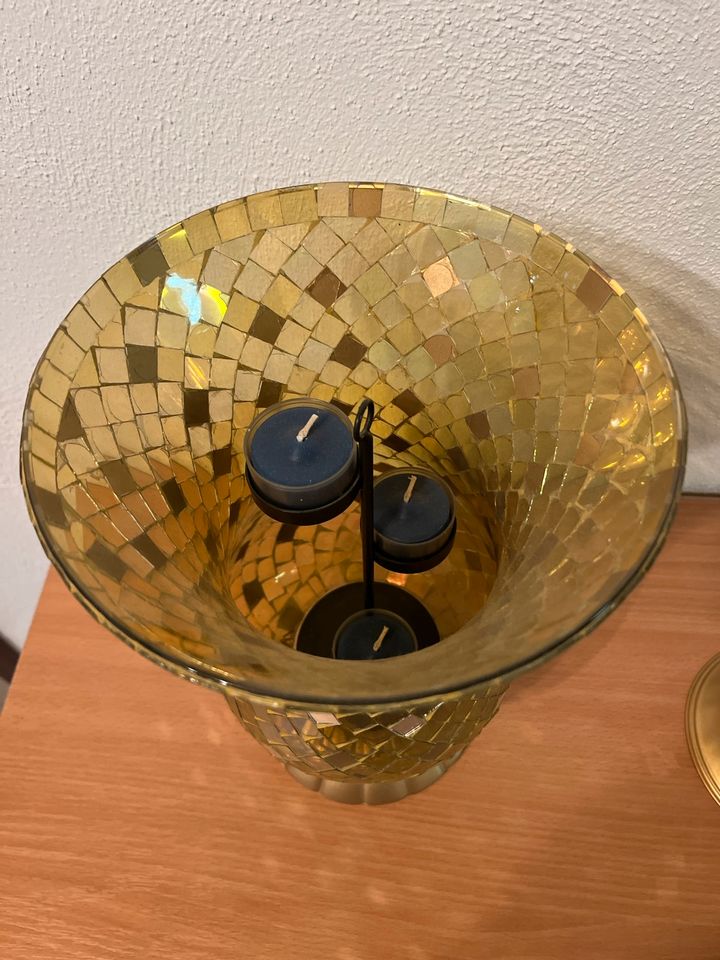 Partylite Kerzenhalter Gold Mosaik in Kettig