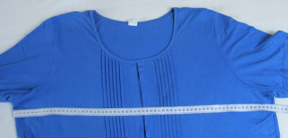 SHIRT BLUSE TUNIKA blau Baumwolle Größe 48 in Dresden