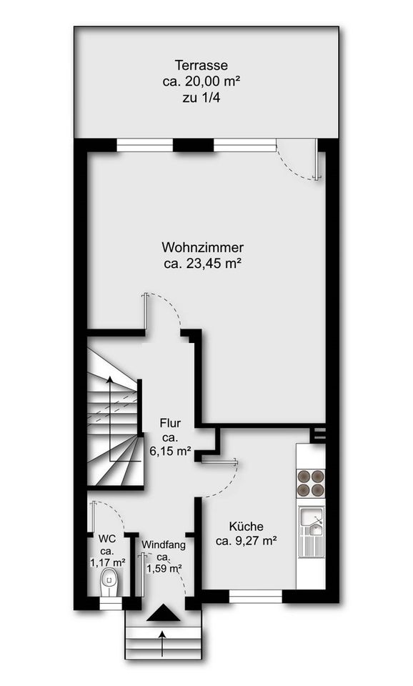 PURNHAGEN-IMMOBILIEN -  Gepflegtes Reihenmittelhaus mit Garage in ruhiger Lage von Bremen-Burgdamm in Bremen