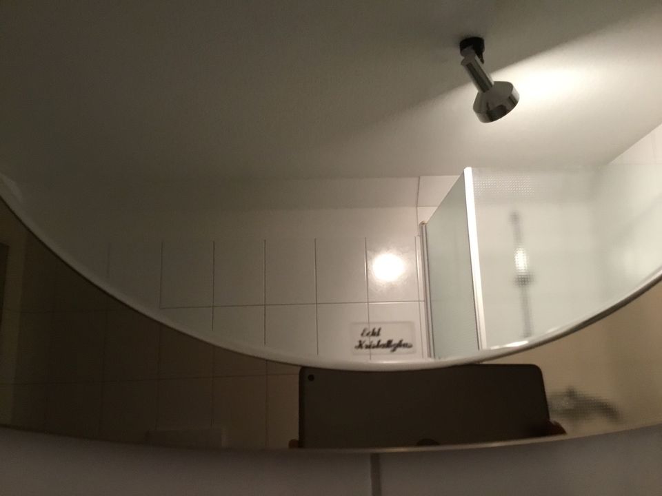 70er Kristallglas Spiegel mit Licht Rauchglas in Grundhof