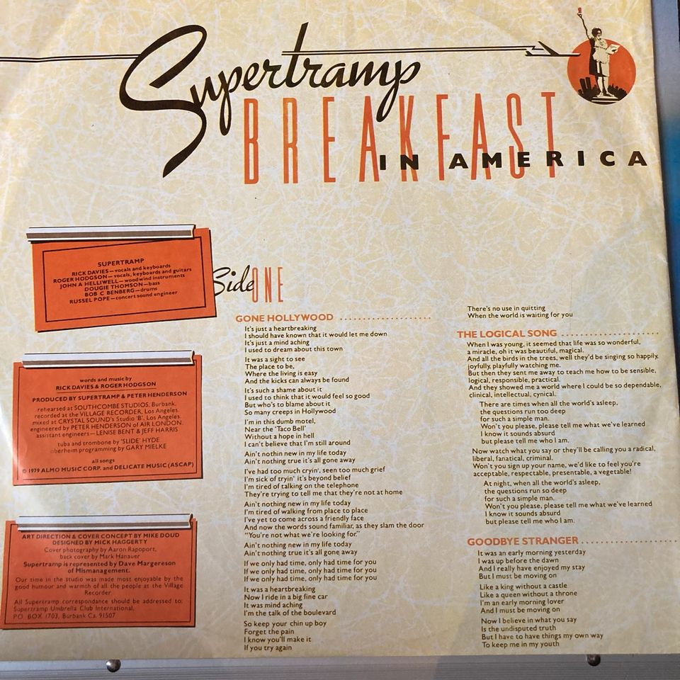 Supertramp Breakfast in America LP 12“ Vinyl Schallplatte +Poster in Westerstede