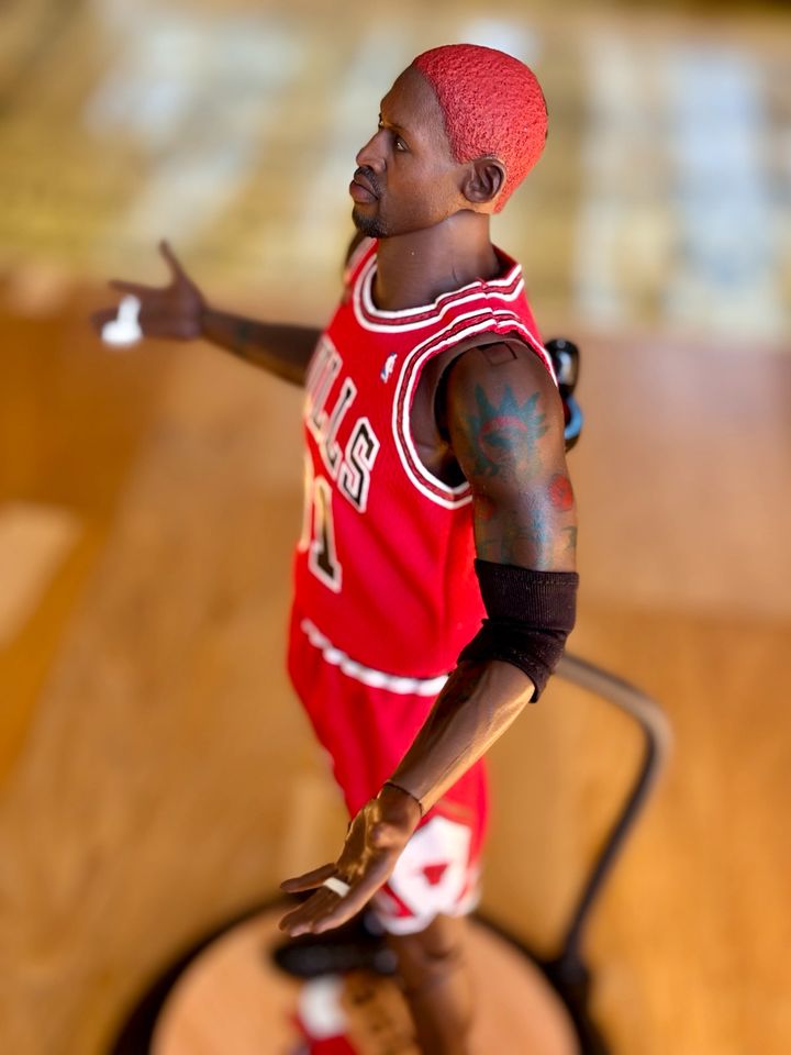 Enterbay 1:6 DENNIS RODMAN Chicago Bulls NBA Figur Original in Kandel