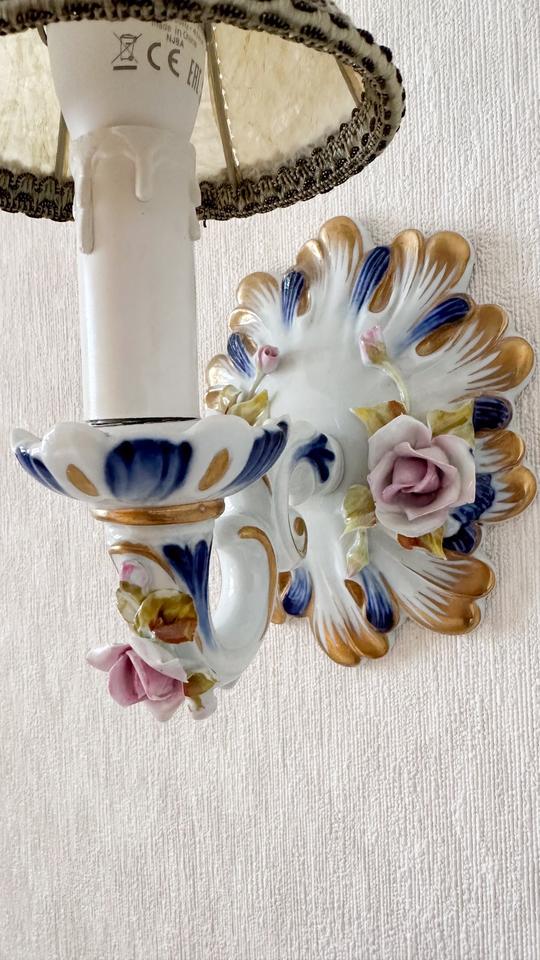 Bassano Capodimonte Lampen Set, antik, vintage, floral, Blumen in München