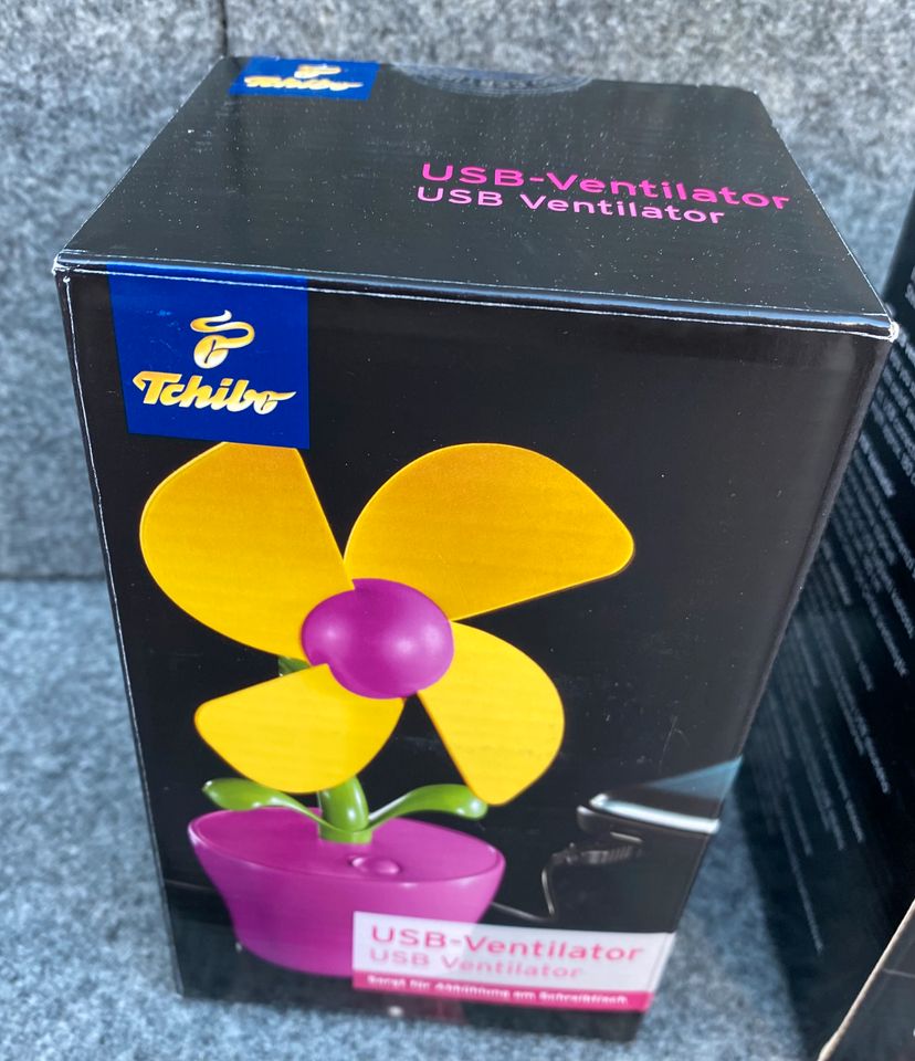 3 x TCM USB Ventilator Blume gelb pink unbenutzt in OVP in Bamberg