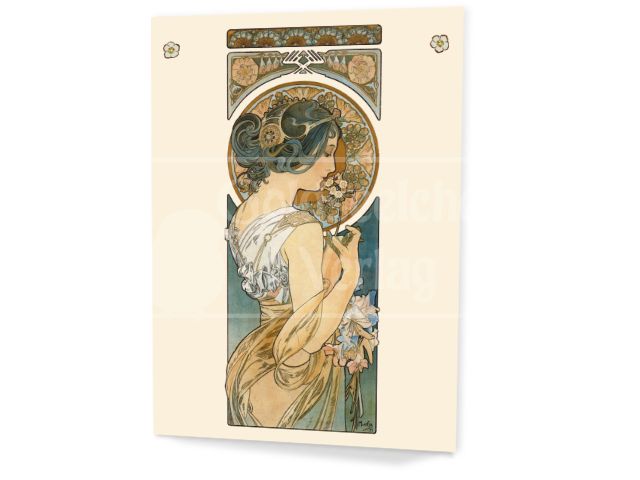 ✿ Karten-Set: Mucha - Feder, Rose, Primel ✿ Jugendstil, Art Deco in Stuttgart