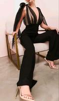 Jumpsuit in Schwarz mit gebundenes Schulterdetail Nordrhein-Westfalen - Plettenberg Vorschau