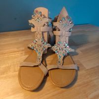 Sandalen Festival Sommer Strasssteine beige Größe 41 neu Mitte - Wedding Vorschau