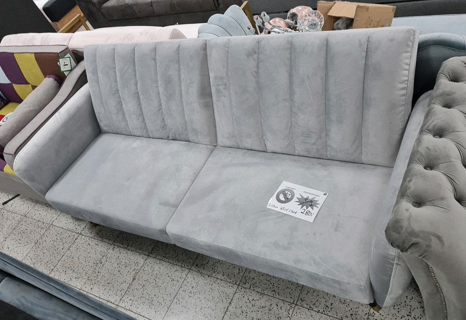 Sofa Couch Schlafsofa Klick Klack Samt Möbel UVP 499€ in Herbstein