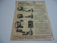 Werbung Riemann Beleuchtungen 1934 Lampe Fahrrad Dynamo ANTIK Bayern - Sulzheim Vorschau