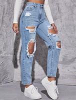 Zerrissene Jeans mit geradem Bein und hoher Taille Kr. München - Gräfelfing Vorschau