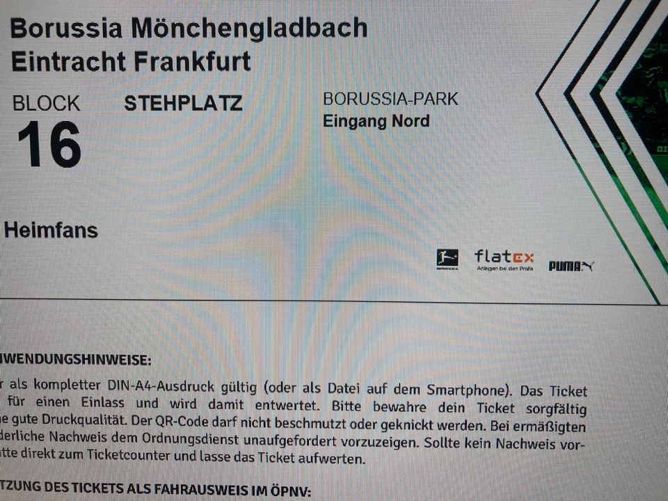 Biete Stehplatz Heim Gladbach-Frankfurt 11.05.24 in Bochum