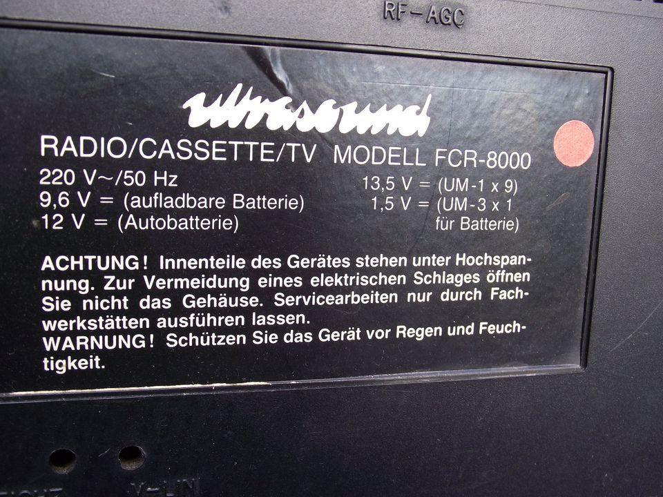 Radio TV Cassetten Recorder Ultrsound FCR 8000 in Greifswald