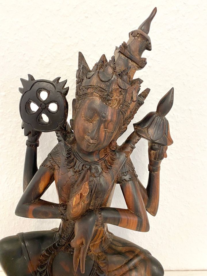 39cm asiatische Teakholz Schnitzerei Indonesien Figur Skultur in Verden