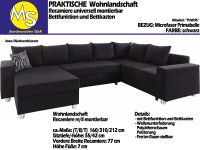 Sofa Couch Wohnlandschaft U Form Bettfunktion-Bettkasten schwarz Nordrhein-Westfalen - Mettingen Vorschau