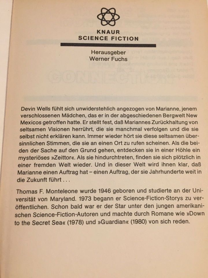 Time Connection * Thomss F. Monteleone * Dt. Erstausgabe 1981 * in Düsseldorf