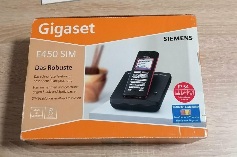 Zubehör Gigaset E450 SIM Schnurlostelefon Analog NEU Basisstation in Ulrichstein