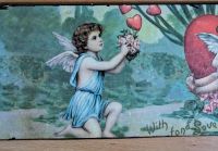 Valentinstag Romantisches Vintage Blechschild Engel "with love" Dresden - Laubegast Vorschau