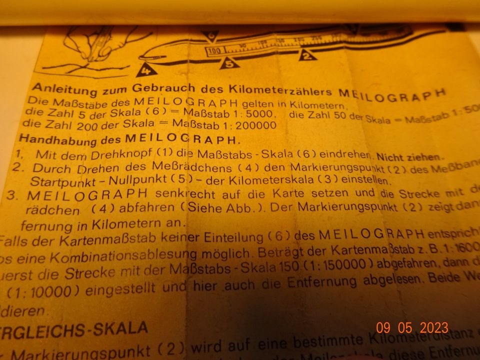 Meilograph für Entfernungmessen auf der Landkarte ORIGINAL in Haibach Unterfr.