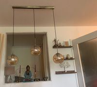 tolle Lampe mit beige spiegelnden Glasschirmen Bayern - Weilheim Vorschau