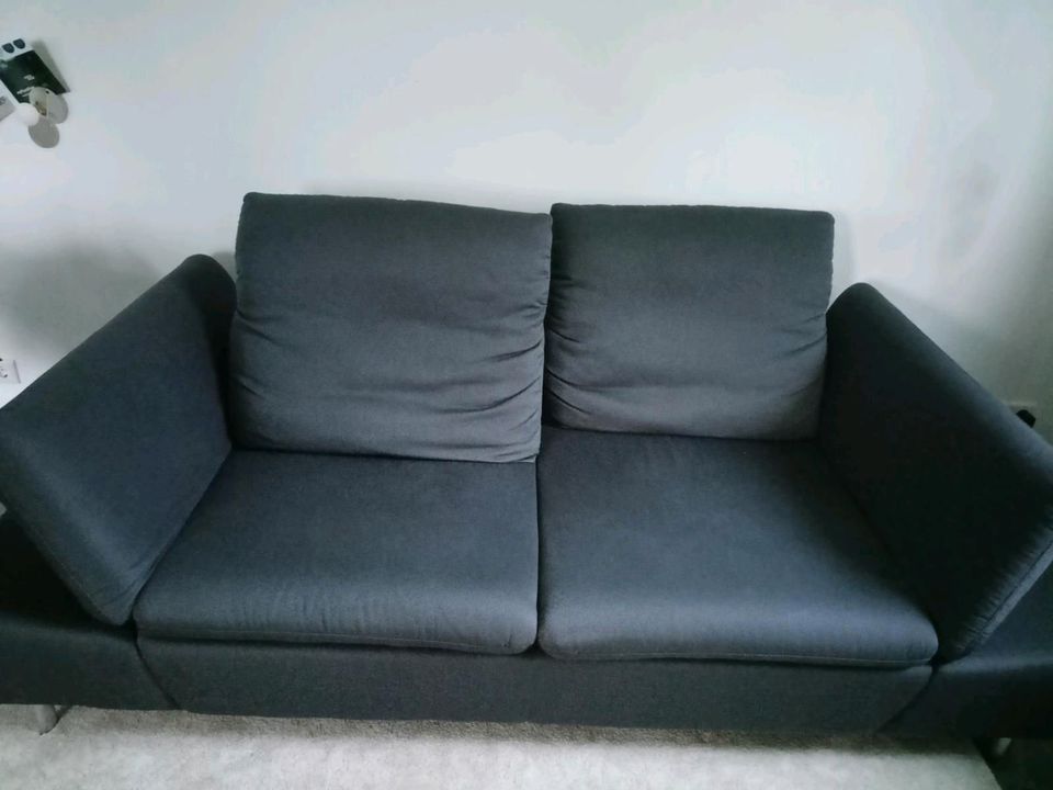 Sofa, Couch, Sitzhocker, Hocker, W.Schillig, flexibel, blau in Butzbach