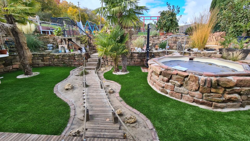 Kunstrasen Garten Balkon Terrasse verlegen Landscaping Unterbau in Mannheim