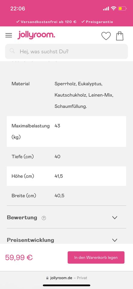 Kinderstuhl blau Holz Möbel guter Zustand in Cottbus