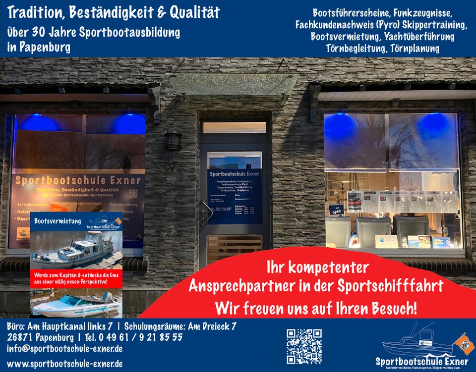 Sommerferien-Kurs Sportbootführerschein Juli 2024 in Aschendorf Stadt Papenburg