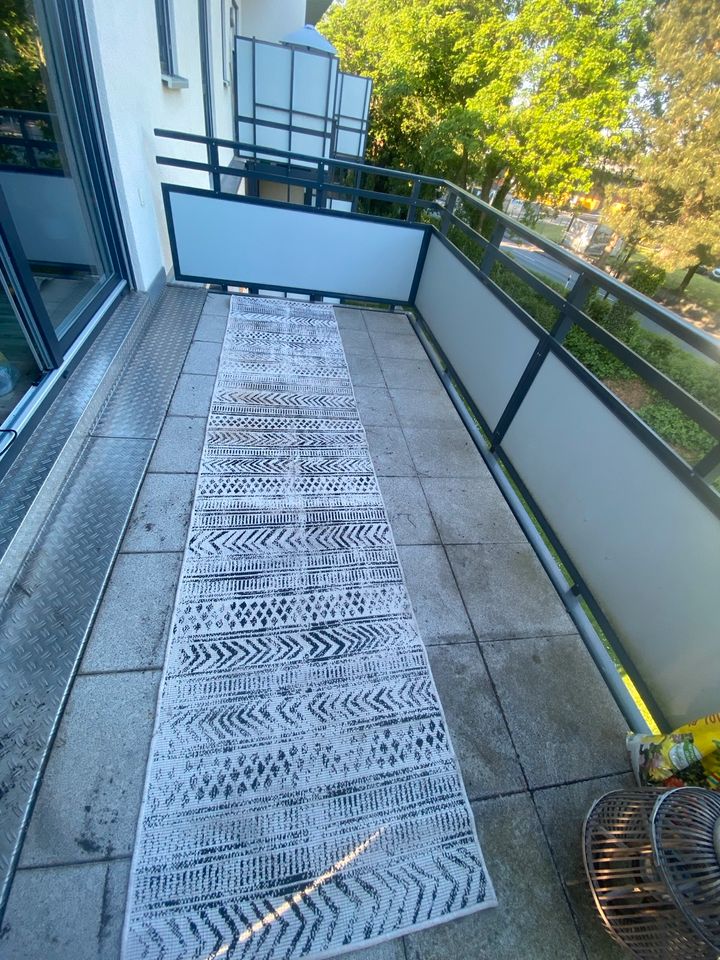 Balkon Teppich/Läufer, Outdoor, schwarz-creme, 80cmx350cm in Dortmund