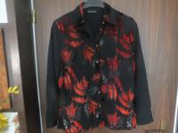 Elegante Bluse schwarz mit roten Muster Gr. 38 C&A Niedersachsen - Stuhr Vorschau