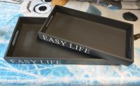 Neues Tablett-Set aus Holz mit Schriftzug "Easy Life" in schwarz Niedersachsen - Barsinghausen Vorschau