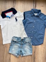 Sommer-Set Poloshirt, H&M Hemd & Jeans Shorts in 116 Nordrhein-Westfalen - Hennef (Sieg) Vorschau
