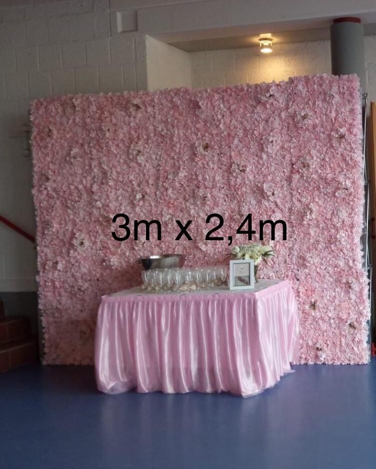Blumenwand, Foto Hintergrund Event Rosa mit Alugestell in Bebra
