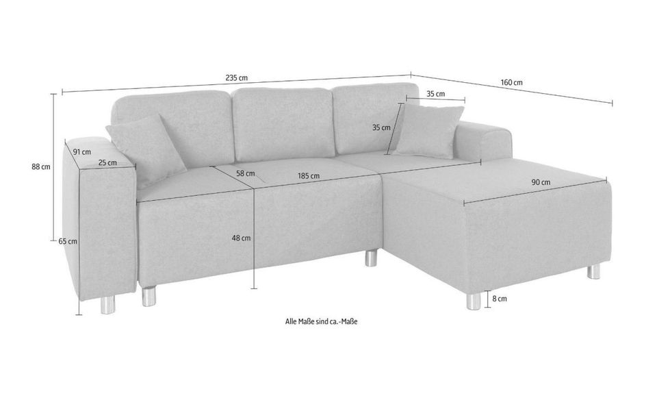 Sofa Ecksofa Guido Maria Kretschmer Györ Lederoptik 235 cm ☆  NEU in Hamburg