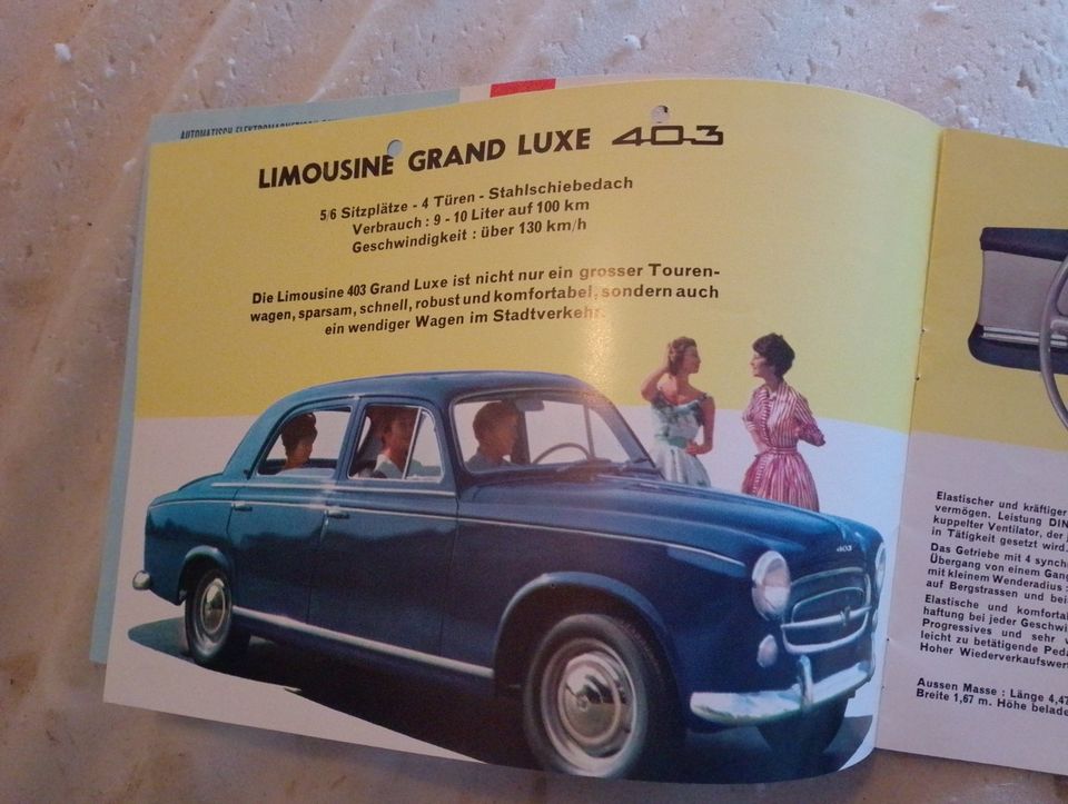 Prospekt Peugeot 403 von 1961 deutsch 16 Seiten in Weinheim
