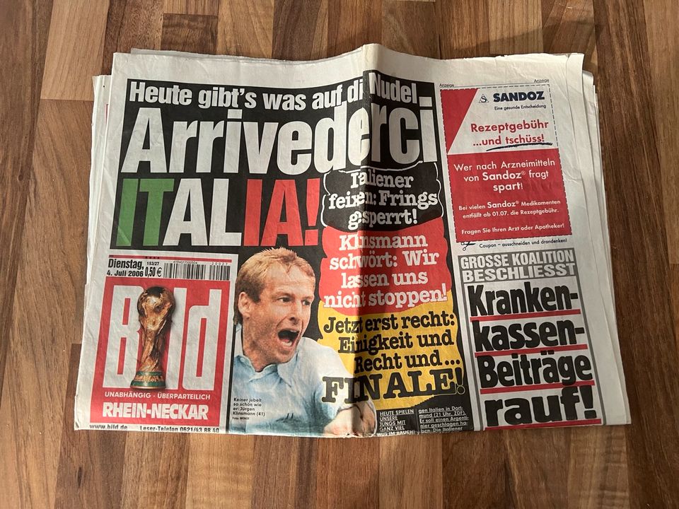 Bild Zeitung WM 2006 Italien Deutschland DFB Sammler Nostalgie in Mannheim