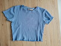 Pull & bear Geripptes Shirt cropped in babyblau croptop crop top Thüringen - Erfurt Vorschau