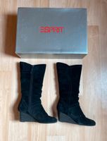 Schwarze Esprit Stiefel mit Keilabsatz Größe 40 Hessen - Biedenkopf Vorschau