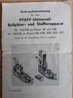 Gebrauchsanweisung PFAFF-Universal-Rollpikier-und Staffierapparat Nordrhein-Westfalen - Viersen Vorschau