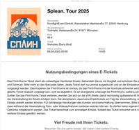 2×Tikets Konzert Splean München Bayern - Kaufbeuren Vorschau
