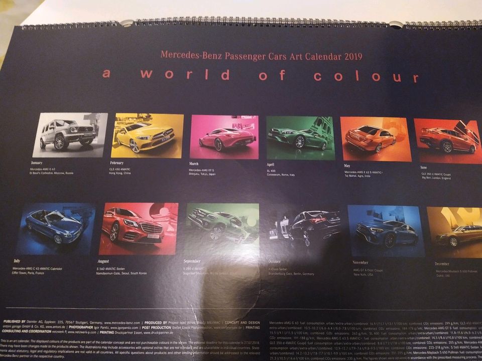 a world of colour,Mercedes Benz Kalender 2019 nicht im Handel in Trusetal