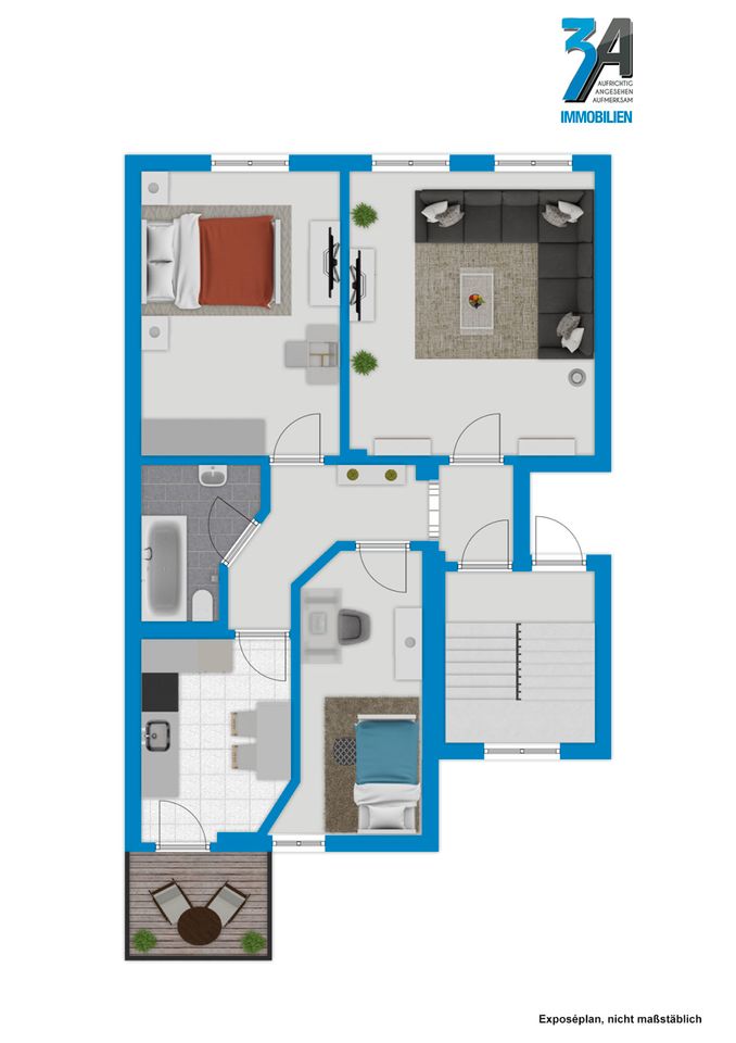 Gemütliche 3-Raumwohnung mit Balkon in der Südlichen Innenstadt von Halle (Saale) in Halle