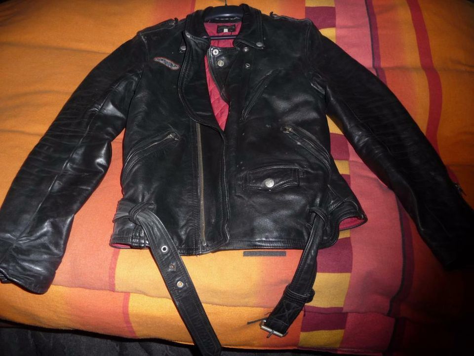 Orginal seltene Segura France Lederjacke 70ziger Motorradjacke L in Lingenfeld