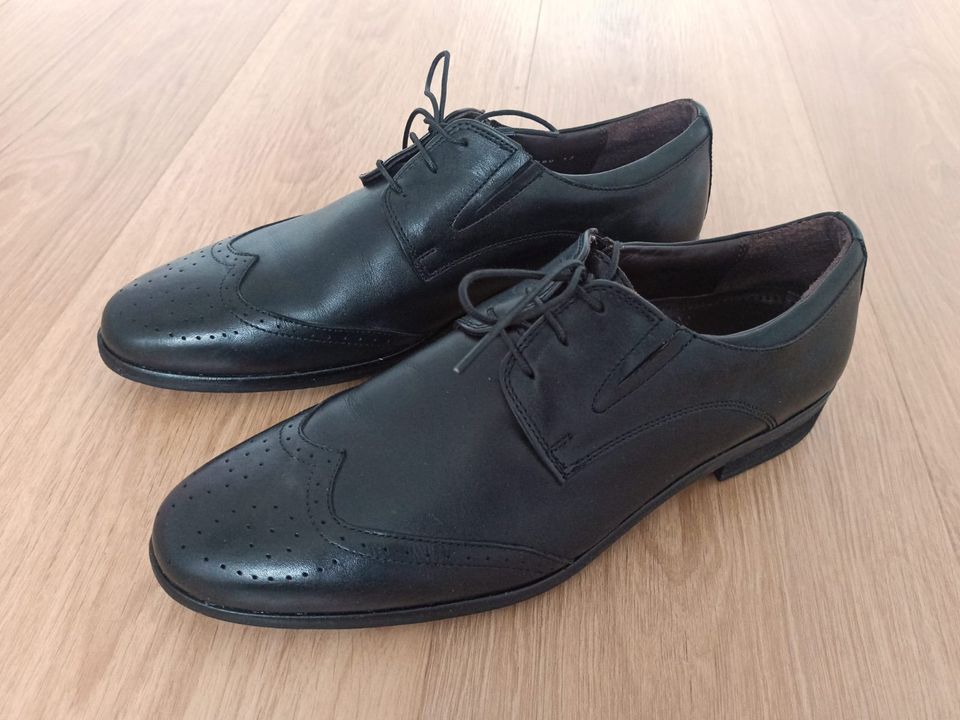 Manz Lederschuhe Herren schwarz - nur 1x getragen Gr. 44 / 10 in Zeil