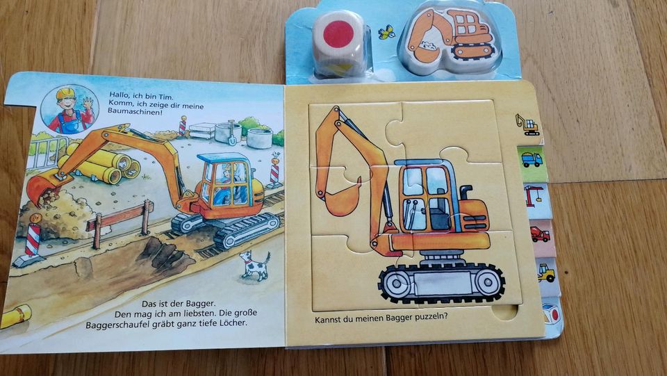 Buch Spiel Kleinkind haba "Tims Baumaschinen" Baufahrzeuge in Ottendorf-Okrilla