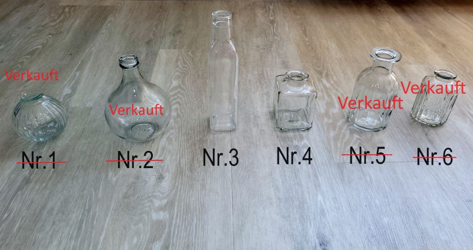 Glasvasen in verschiedenen Größen, Hochzeitsdeko, Tischdeko in Oberhausen
