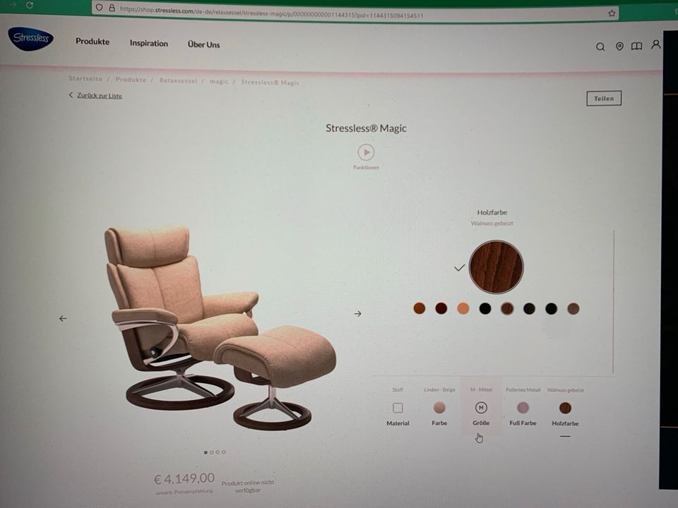 Stressless Relaxsessel Magic M inkl. Hocker Stoff in Mönchengladbach