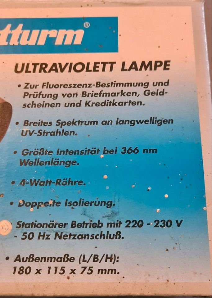 Leuchtturm Ultraviolett Lampe Briefmarken in Weingarten